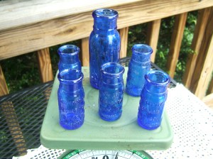 Blue Glass Pharmacy Bottles